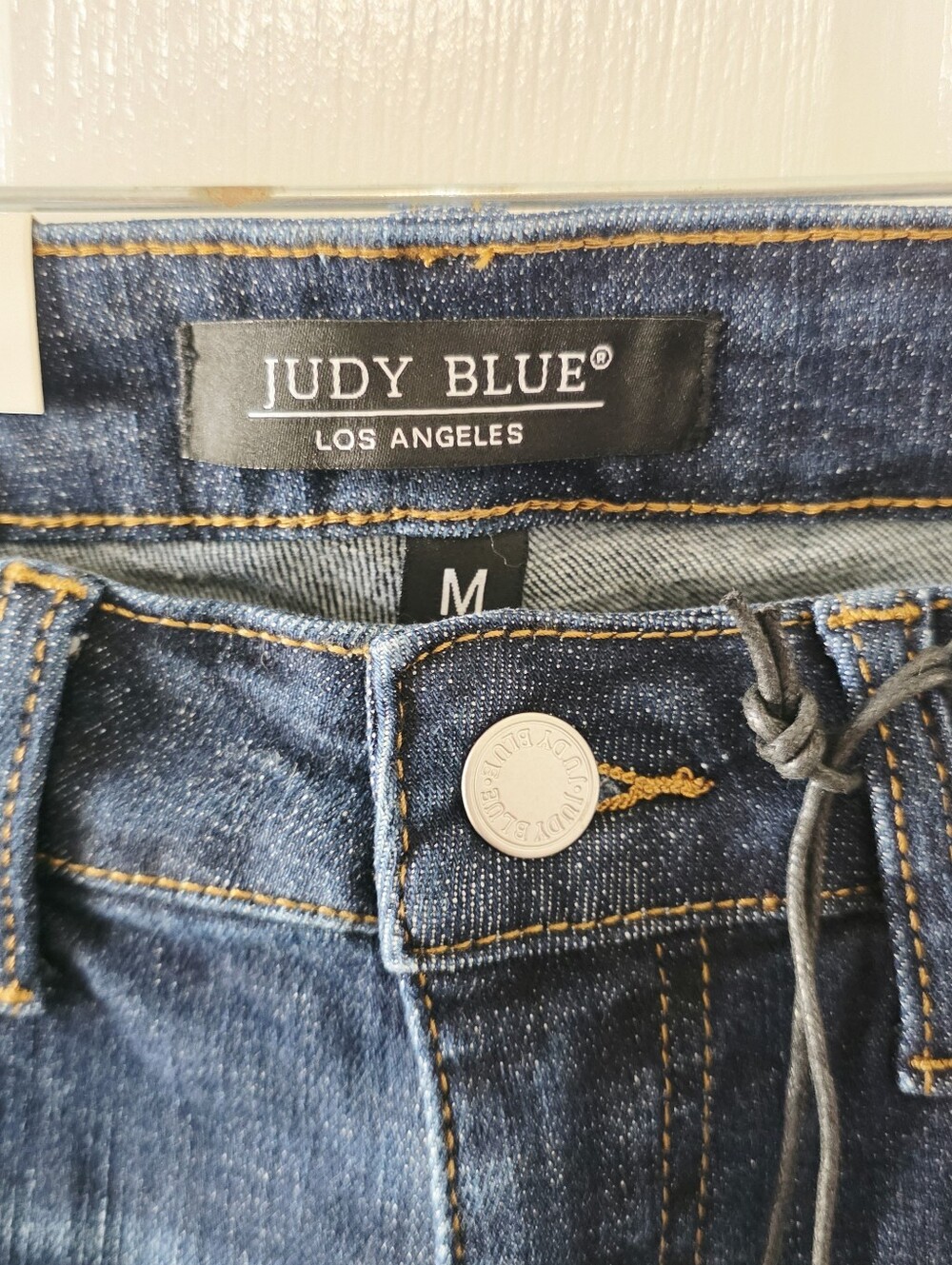 NEW Judy Blue Dark Blue High Waist Distressed Bermuda Jeans Medium - Picture 4 of 5